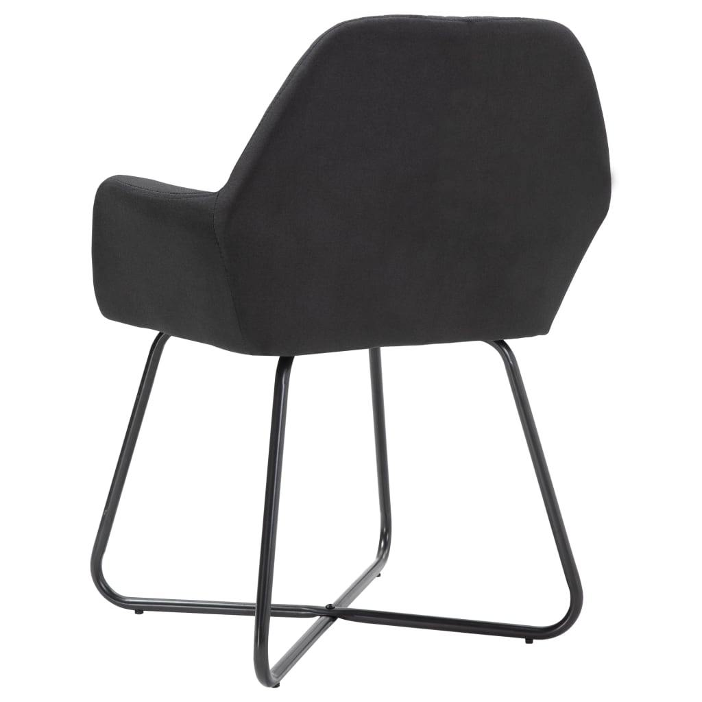 Eetkamerstoelen 2 st stof zwart