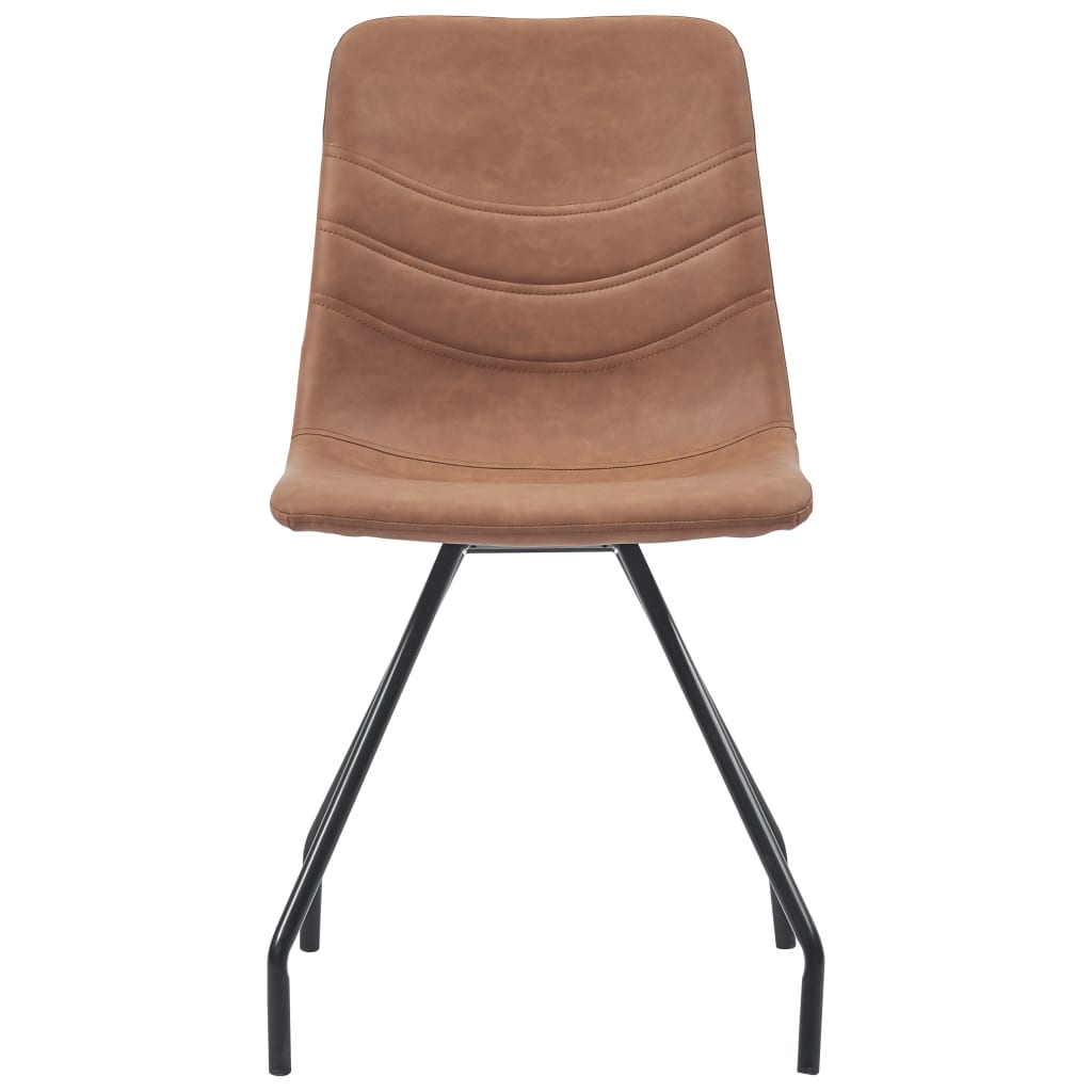 Eetkamerstoelen 4 st kunstleer bruin