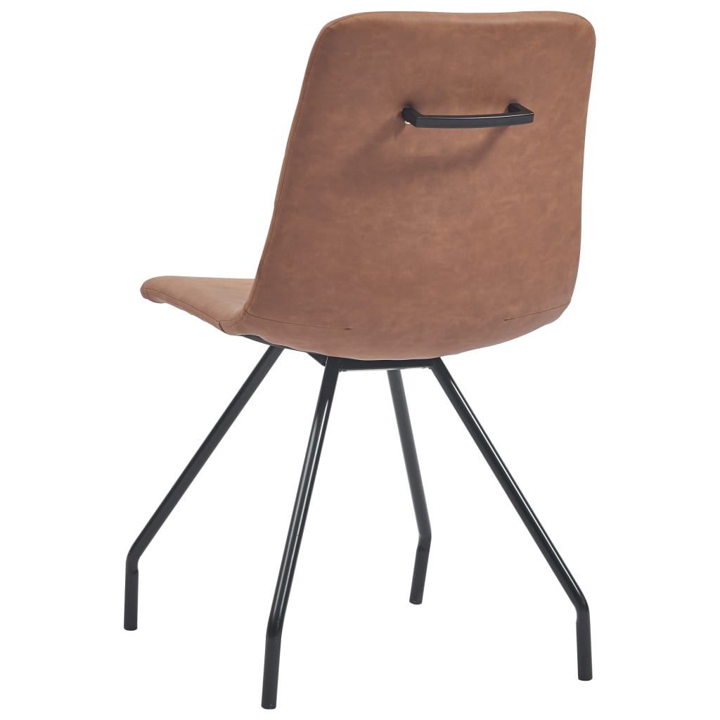 Eetkamerstoelen 4 st kunstleer bruin