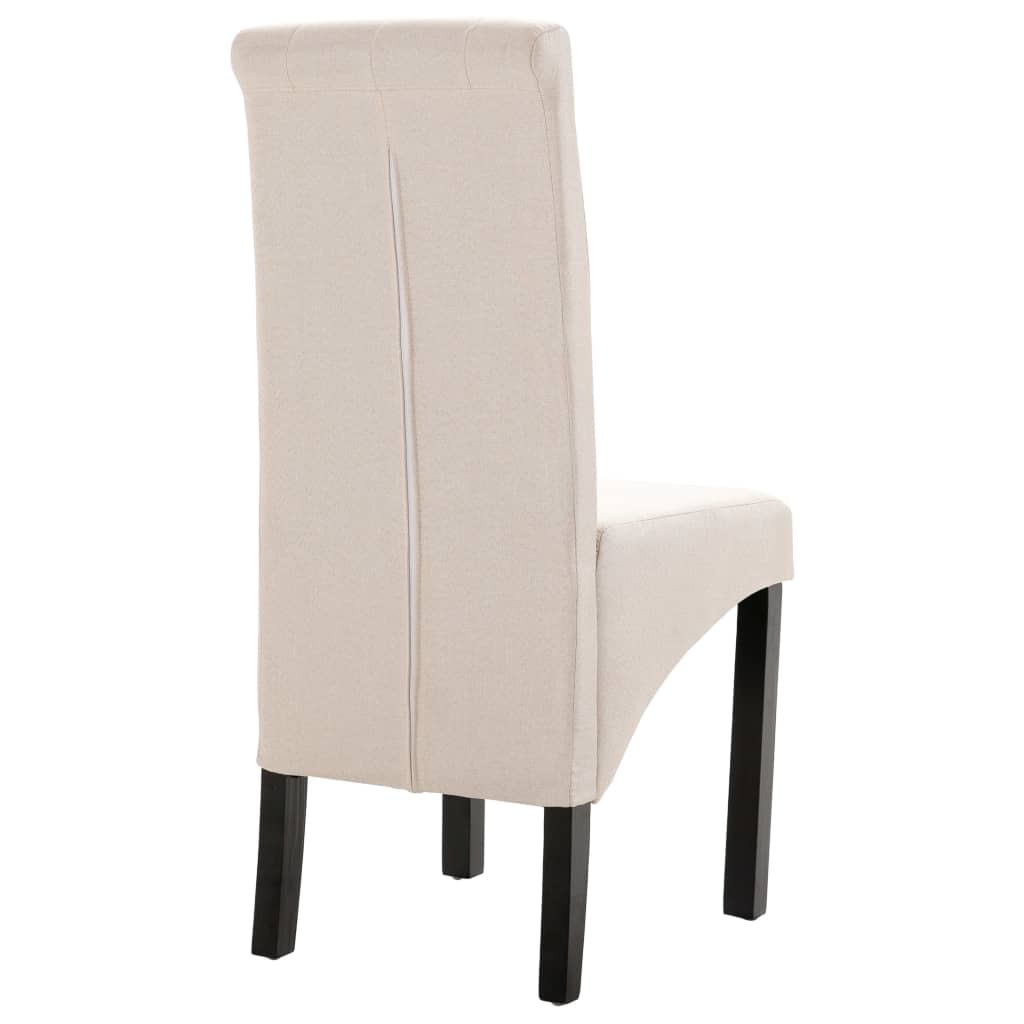 Eetkamerstoelen 4 st stof crèmekleurig