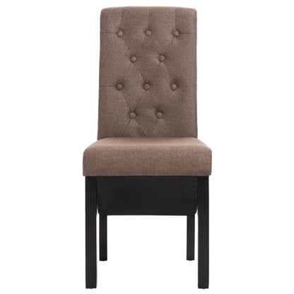 Eetkamerstoelen 4 st stof bruin