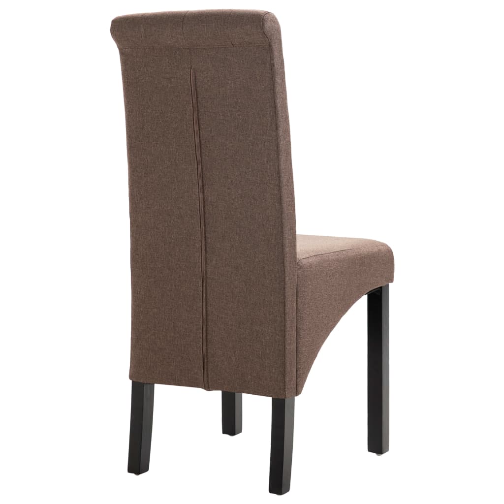 Eetkamerstoelen 4 st stof bruin