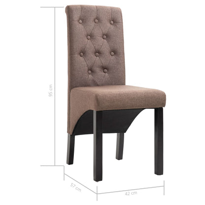 Eetkamerstoelen 4 st stof bruin