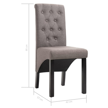 Eetkamerstoelen 4 st draaibaar stof taupe