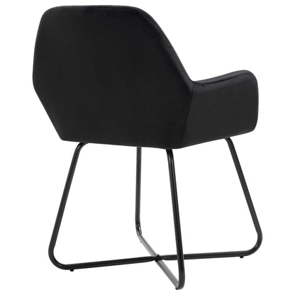 Eetkamerstoelen 6 st fluweel zwart