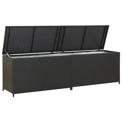 Tuinbox 200x50x60 cm poly rattan zwart