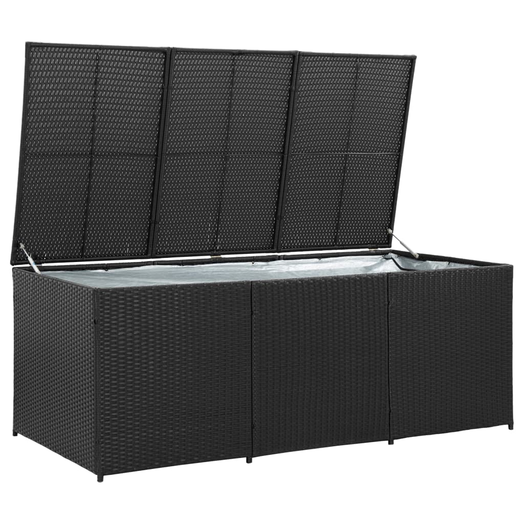 Tuinbox 180x90x70 cm poly rattan zwart