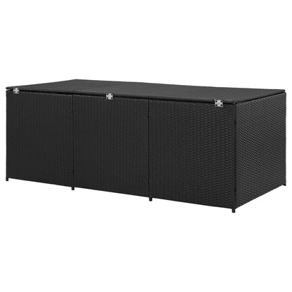 Tuinbox 180x90x70 cm poly rattan zwart