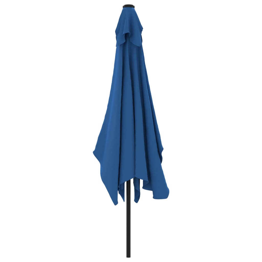 Parasol met metalen paal 300x200 cm azuurblauw