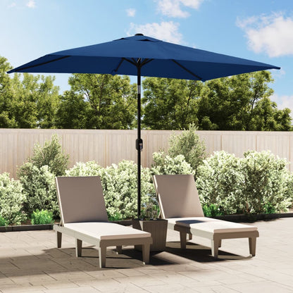 Parasol met metalen paal 300x200 cm azuurblauw