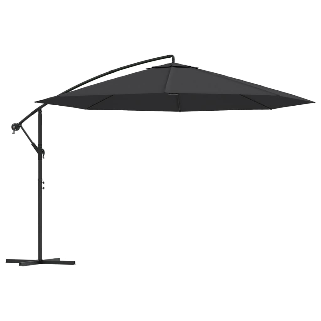 Zweefparasol met aluminium paal 350 cm zwart