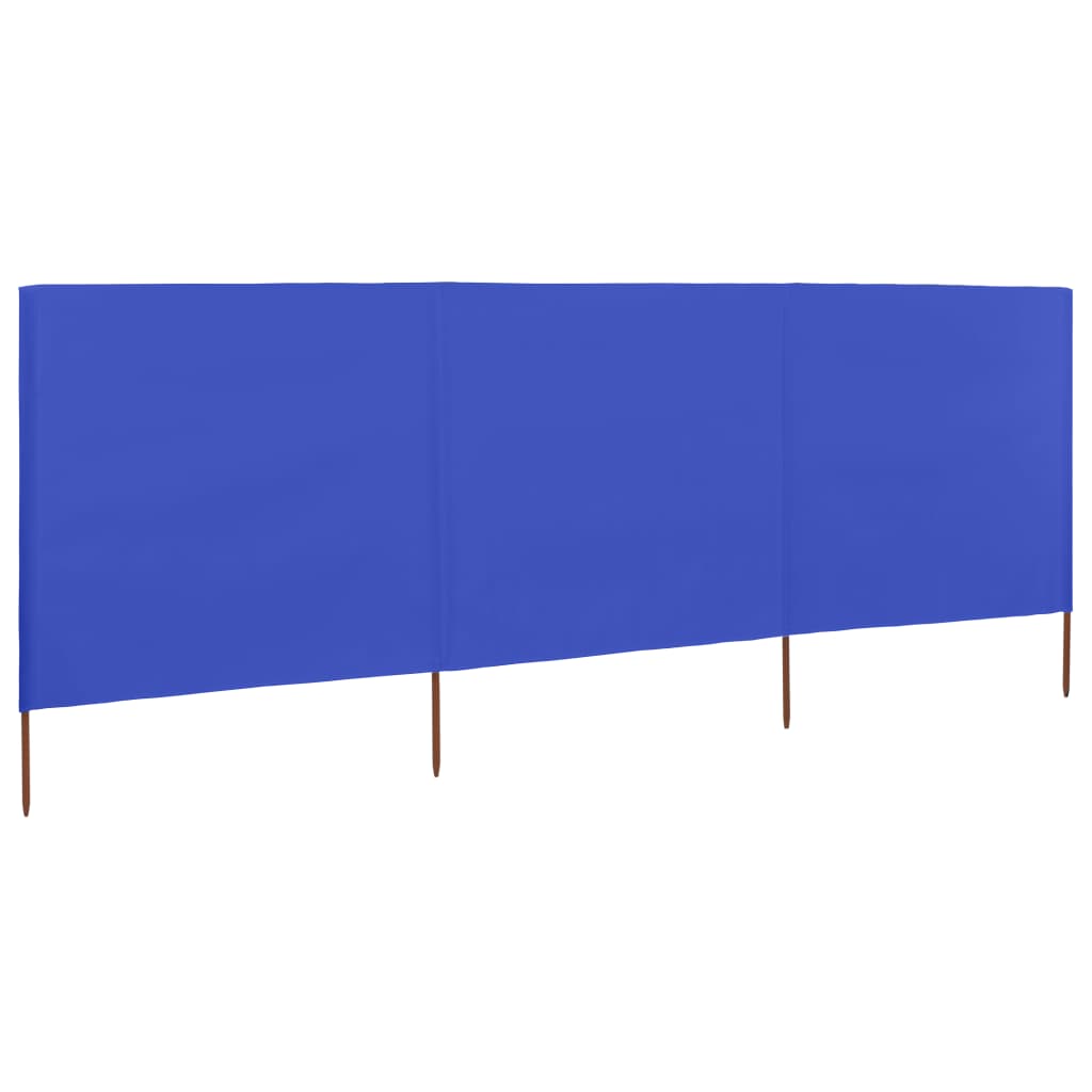 Windscherm 3-panelen 400x120 cm stof azuurblauw