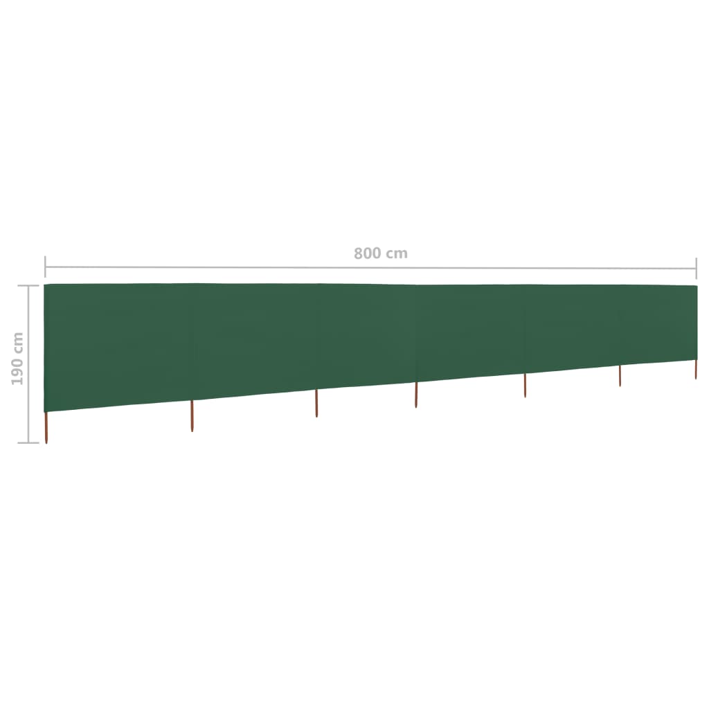 Windscherm 6-panelen 800x160 cm stof groen