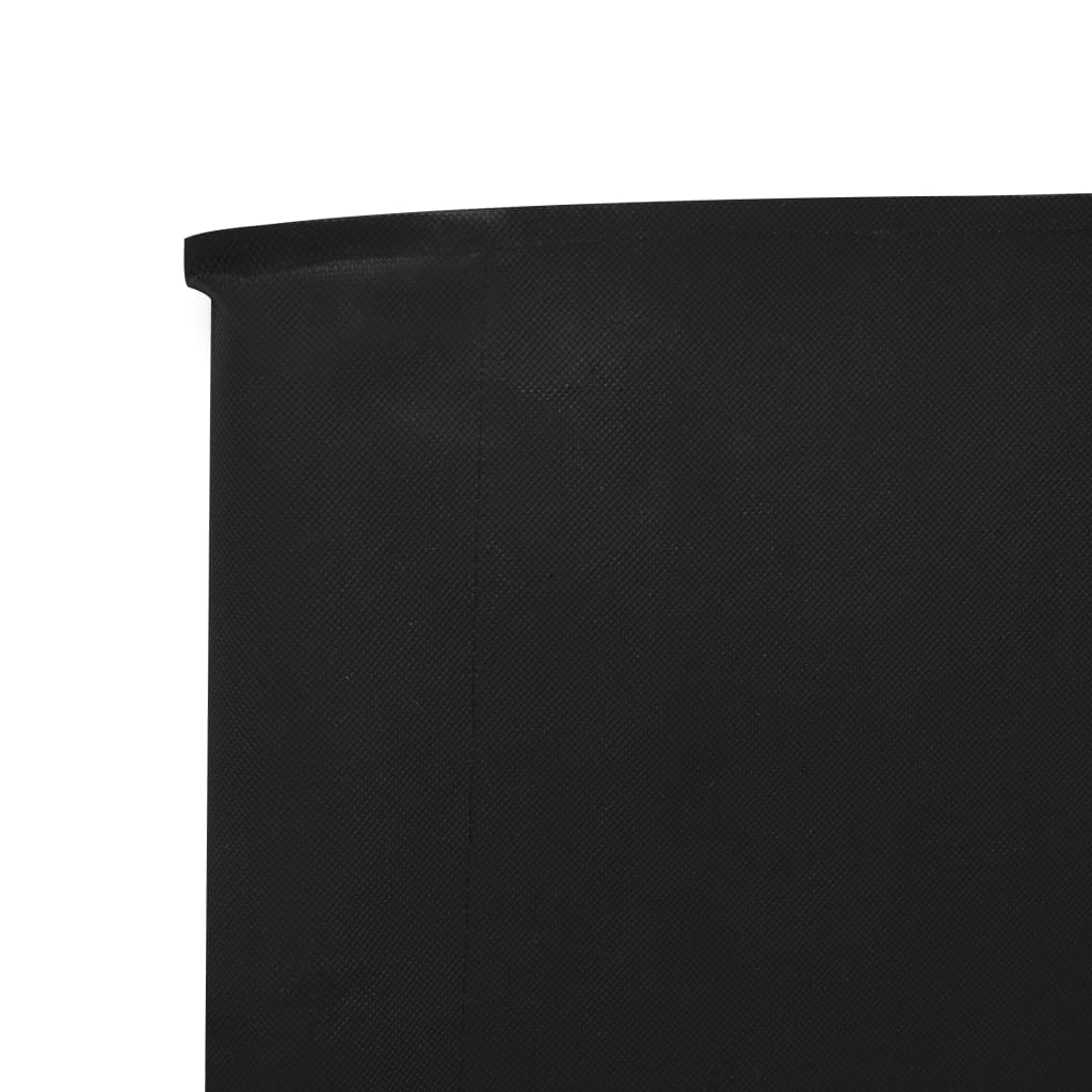 Windscherm 9-panelen 1200x120 cm stof zwart