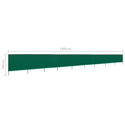 Windscherm 9-panelen 1200x160 cm stof groen