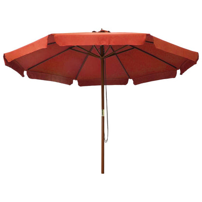 Parasol met houten paal 330 cm terracottakleurig