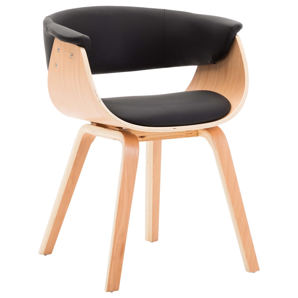 Eetkamerstoelen 2 st gebogen hout en kunstleer