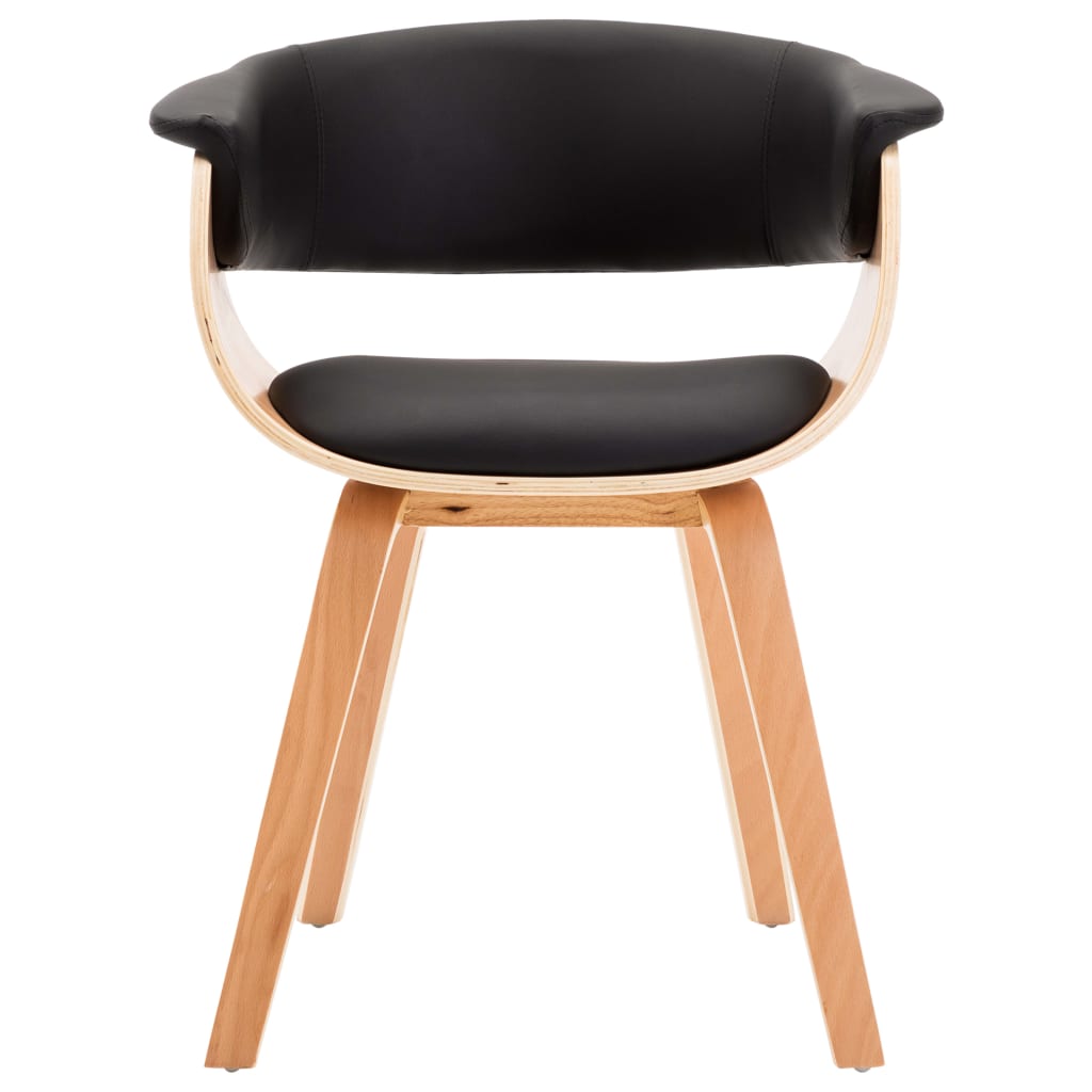 Eetkamerstoelen 2 st gebogen hout en kunstleer