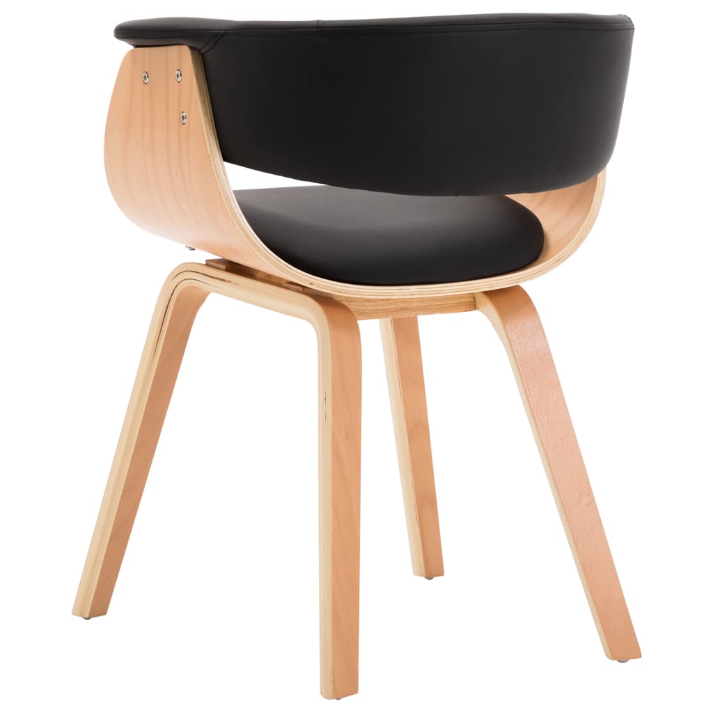 Eetkamerstoelen 2 st gebogen hout en kunstleer