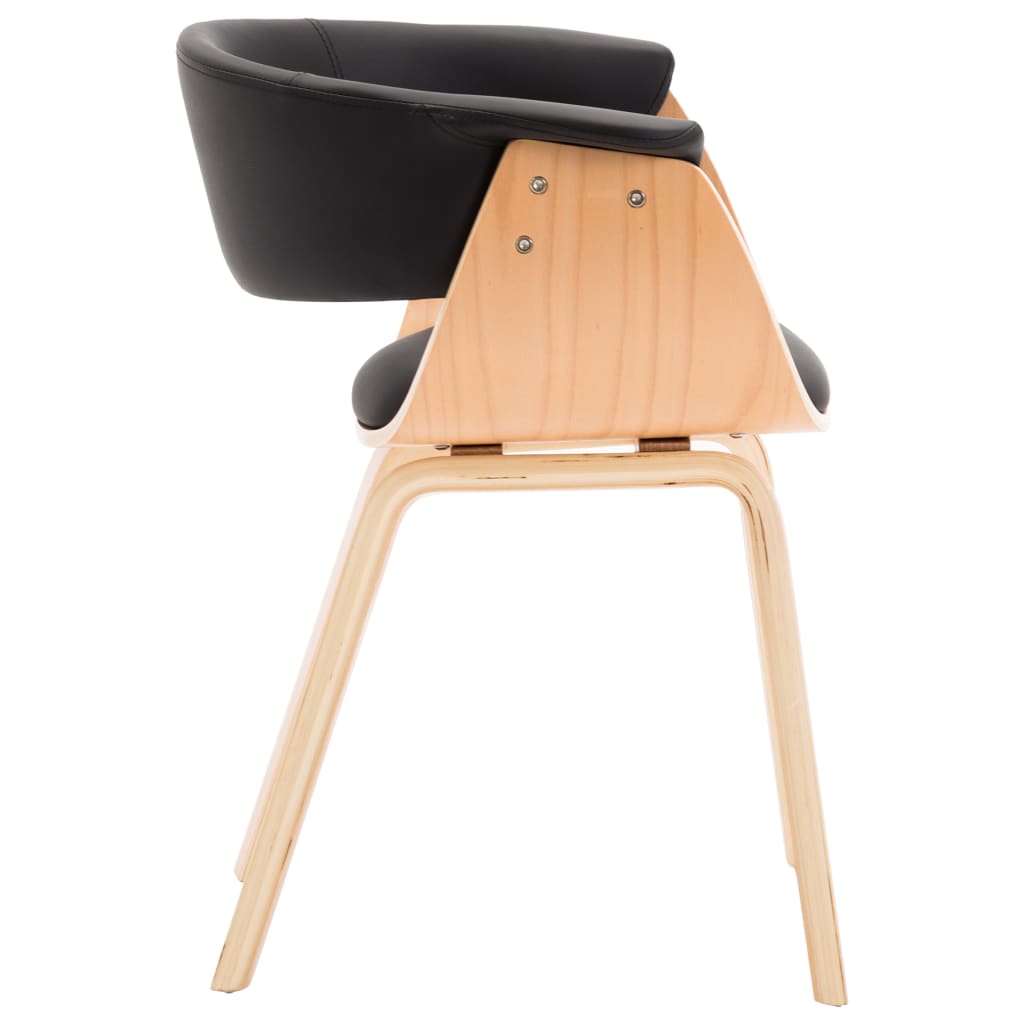 Eetkamerstoelen 2 st gebogen hout en kunstleer