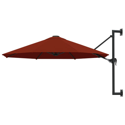 Wandparasol met metalen paal 300 cm terracottakleurig