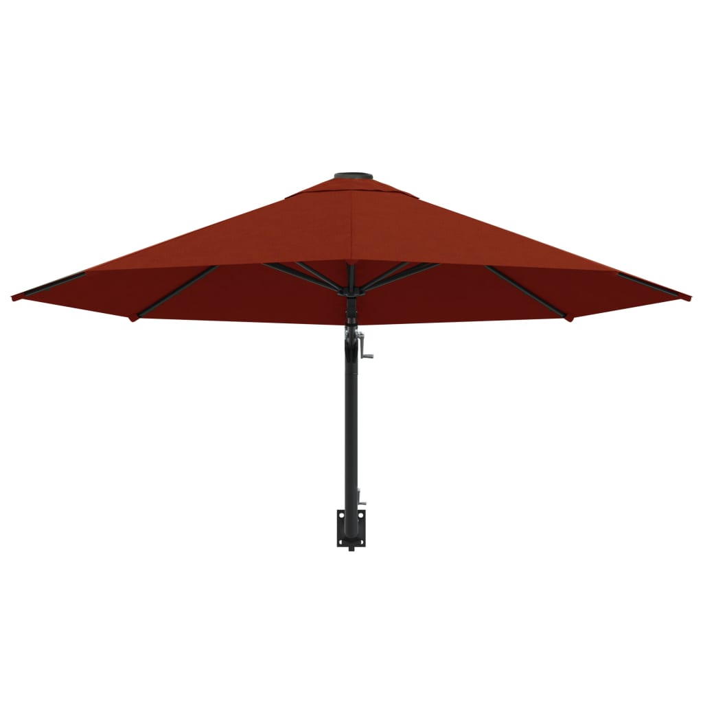 Wandparasol met metalen paal 300 cm terracottakleurig