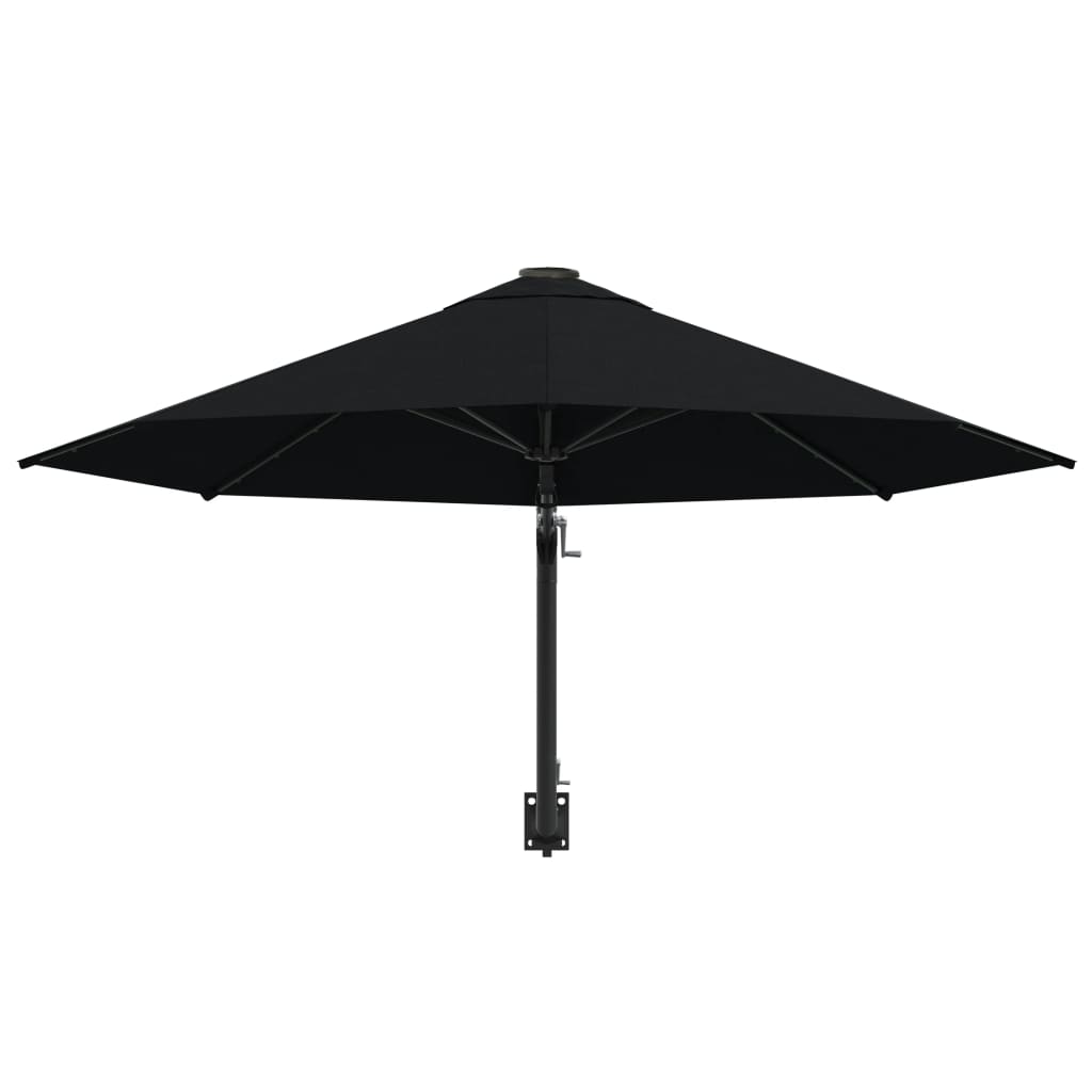 Wandparasol met metalen paal 300 cm zwart