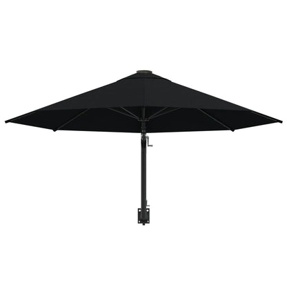 Wandparasol met metalen paal 300 cm zwart