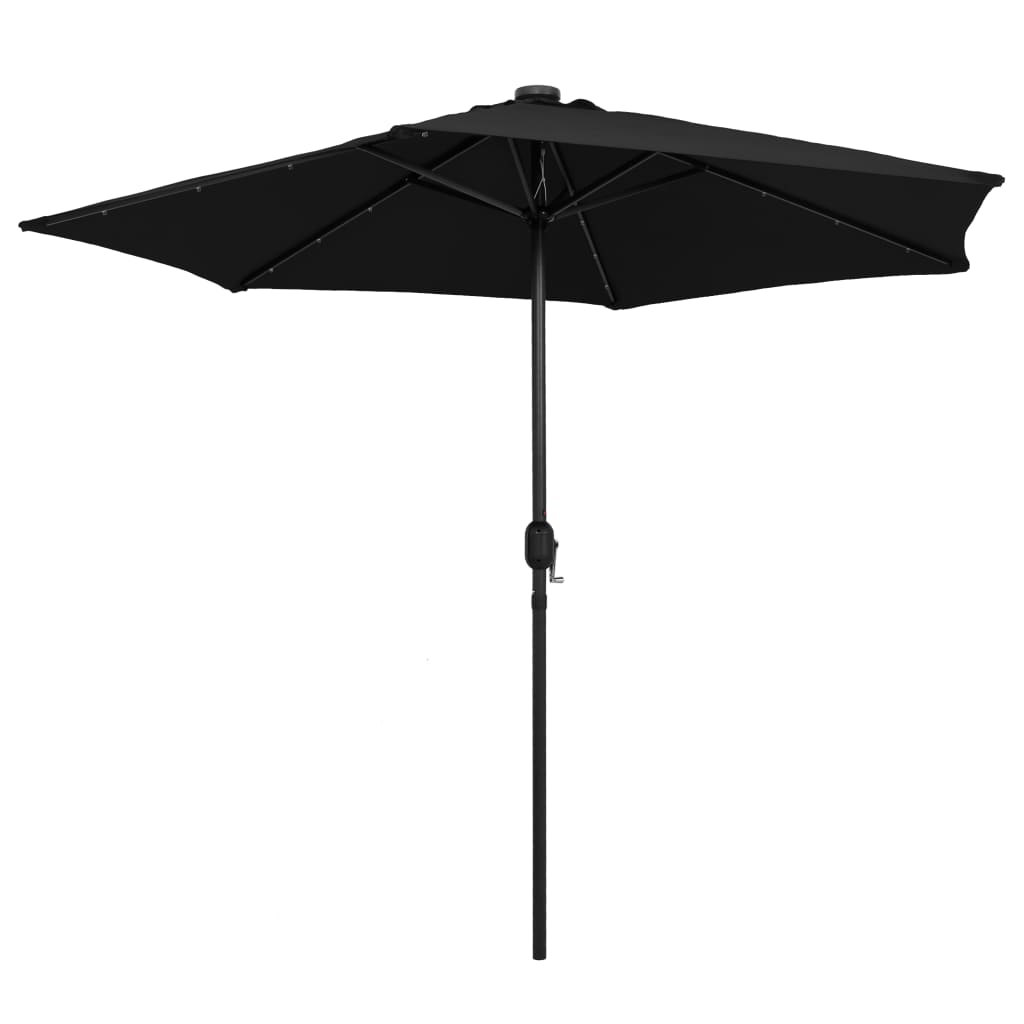 Parasol met LED-verlichting en aluminium paal 270 cm zwart