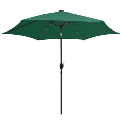 Parasol met LED-verlichting en aluminium paal 300 cm groen