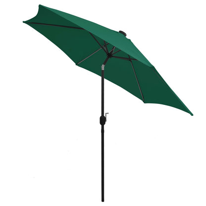 Parasol met LED-verlichting en aluminium paal 300 cm groen