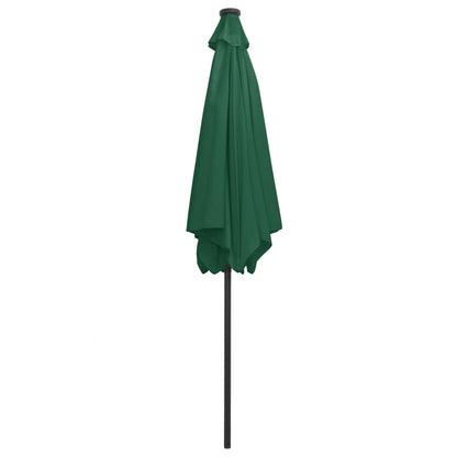 Parasol met LED-verlichting en aluminium paal 300 cm groen