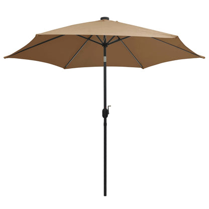 Parasol met LED-verlichting en aluminium paal 300 cm taupe