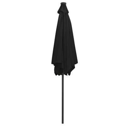 Parasol met LED-verlichting en aluminium paal 300 cm zwart