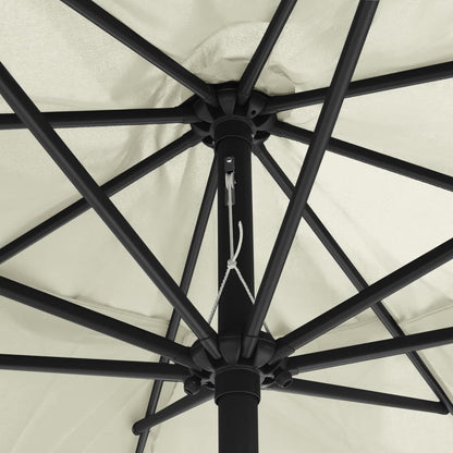 Parasol met metalen paal 390 cm zandwit