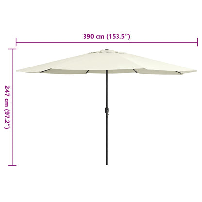 Parasol met metalen paal 390 cm zandwit