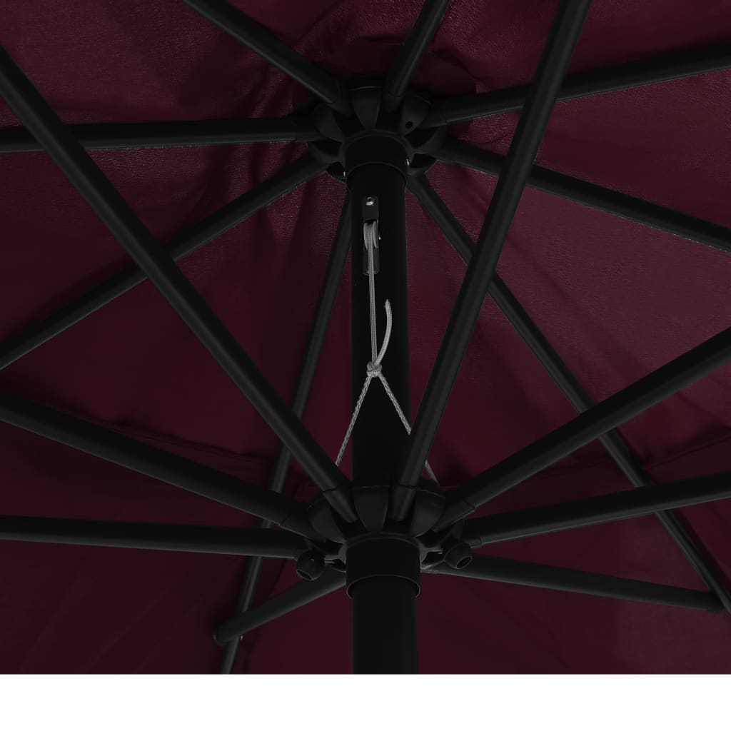 Parasol met metalen paal 390 cm bordeauxrood