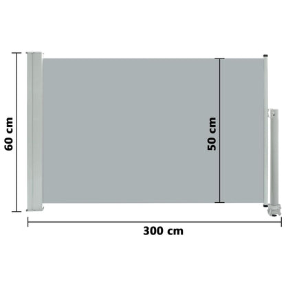 Tuinscherm uittrekbaar 60x300 cm grijs