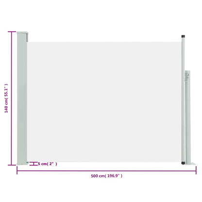 Tuinscherm uittrekbaar 140x500 cm crème