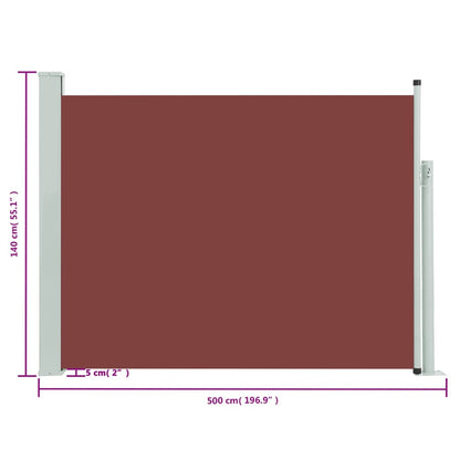 Tuinscherm uittrekbaar 140x500 cm bruin