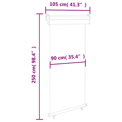 Balkonscherm 105x250 cm crèmekleurig