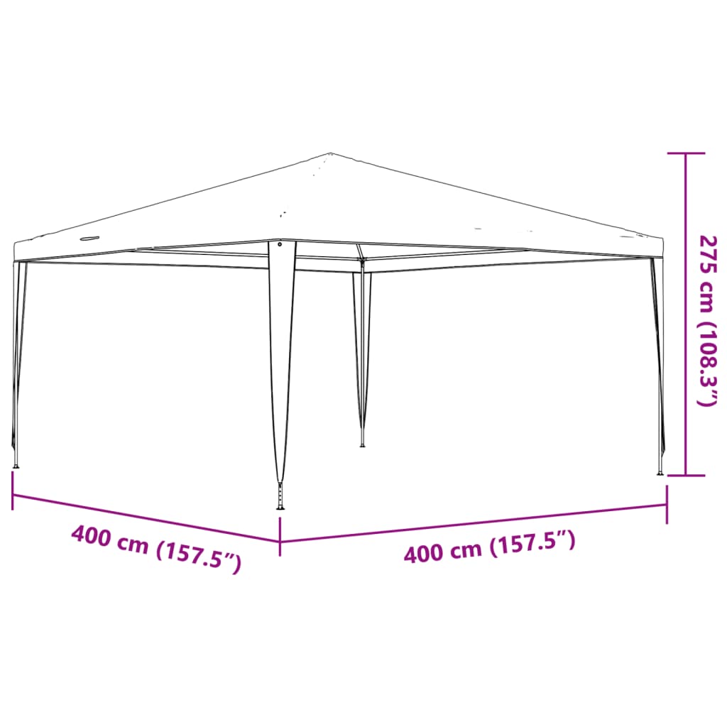 Partytent professioneel 90 g/m² 4x4 m antraciet