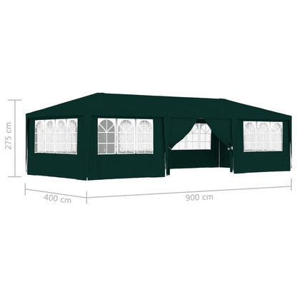 Partytent met zijwanden professioneel 90 g/m² 4x9 m groen