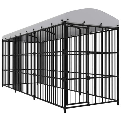 Hondenkennel voor buiten met dak 450x150x210 cm