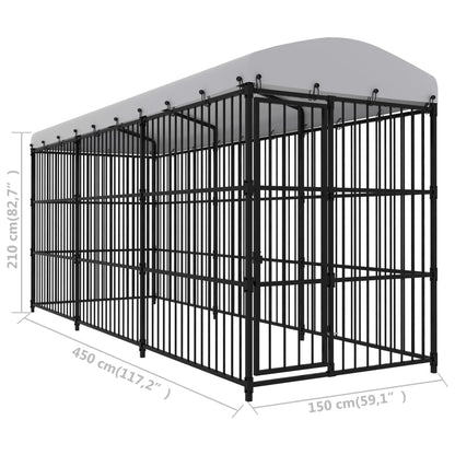 Hondenkennel voor buiten met dak 450x150x210 cm