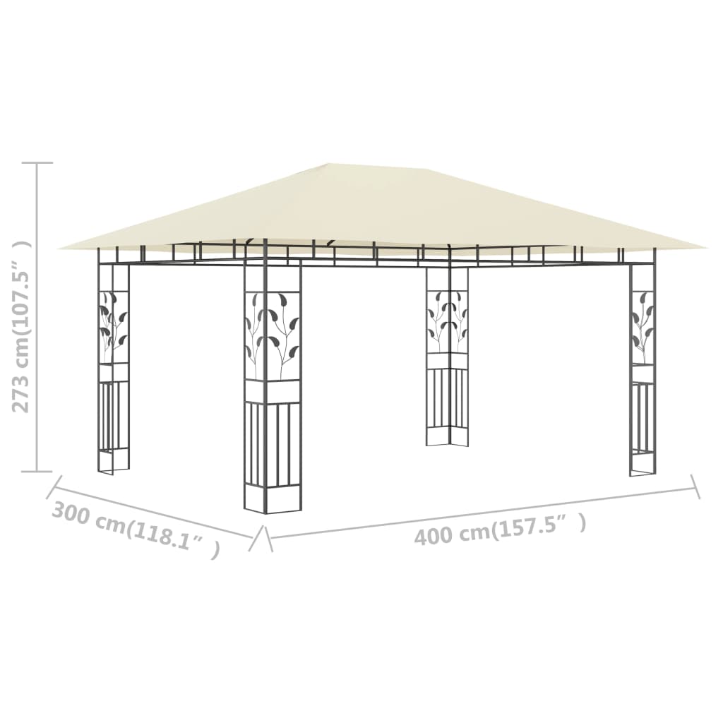 Prieel met klamboe 180 g/m² 4x3x2,73 m crème