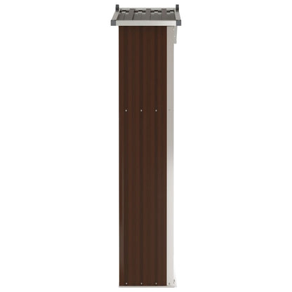 Tuinschuur 116x45x175 cm gegalvaniseerd staal bruin