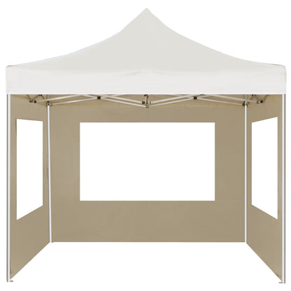 Partytent inklapbaar met wanden 2x2 m aluminium crème