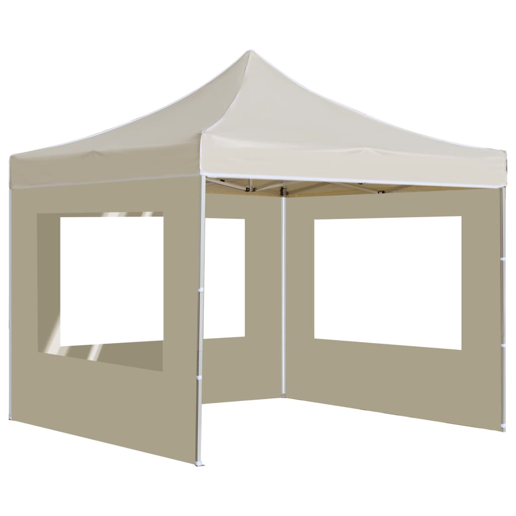 Partytent inklapbaar met wanden 2x2 m aluminium crème