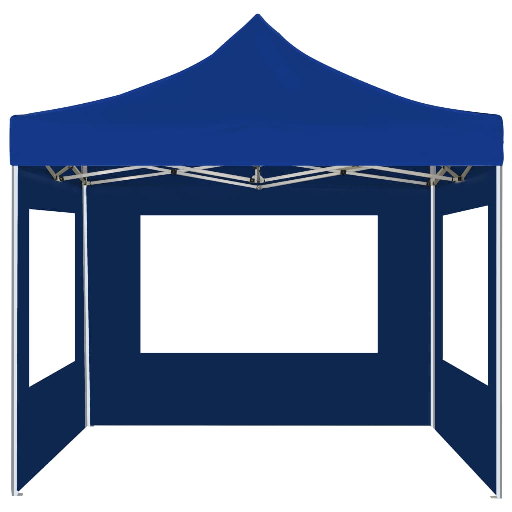 Partytent inklapbaar met wanden 2x2 m aluminium blauw